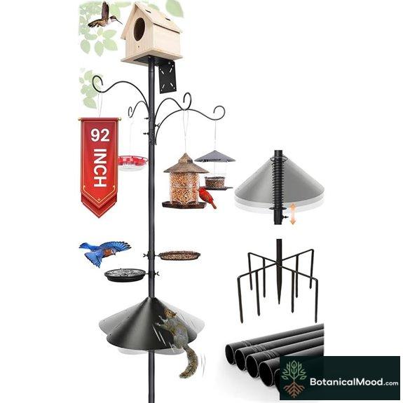 eWonLife Squirrel-Proof Bird Feeder Pole with Baffle