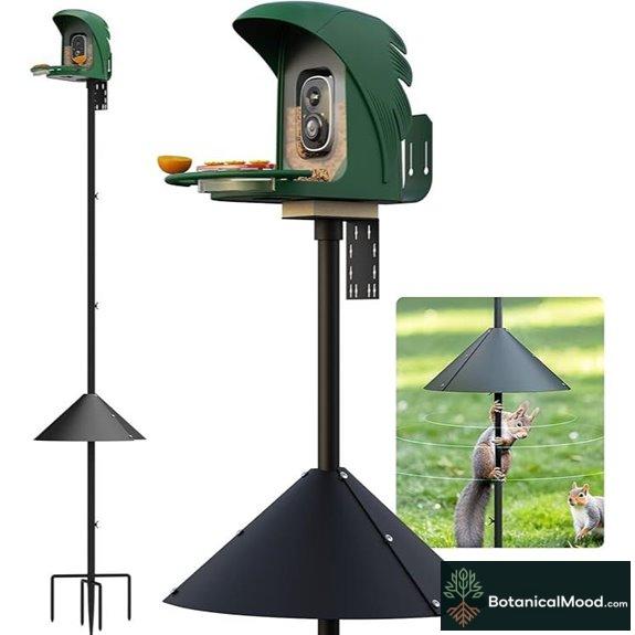 Heavy-Duty Bird Feeder Pole with Squirrel Baffle