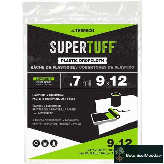Trimaco 03307 SuperTuff Plastic Drop Cloth 9-feet x 12-feet 108 Sq Ft