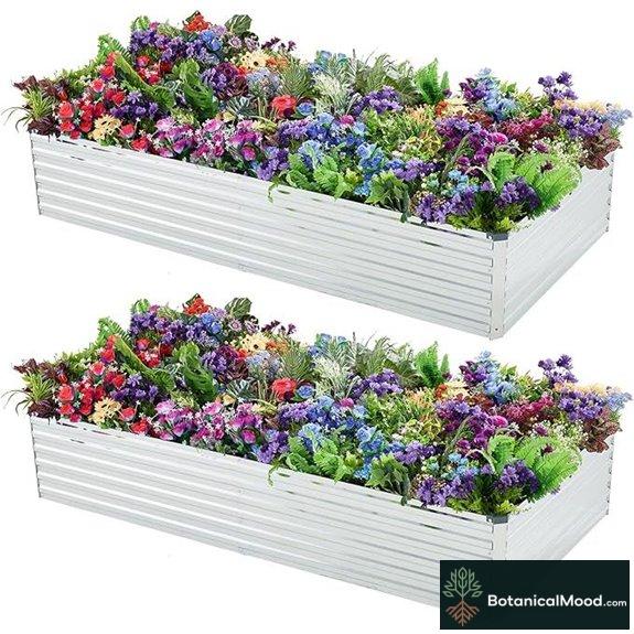 Meberam 2 Pack Galvanized Raised Garden Beds