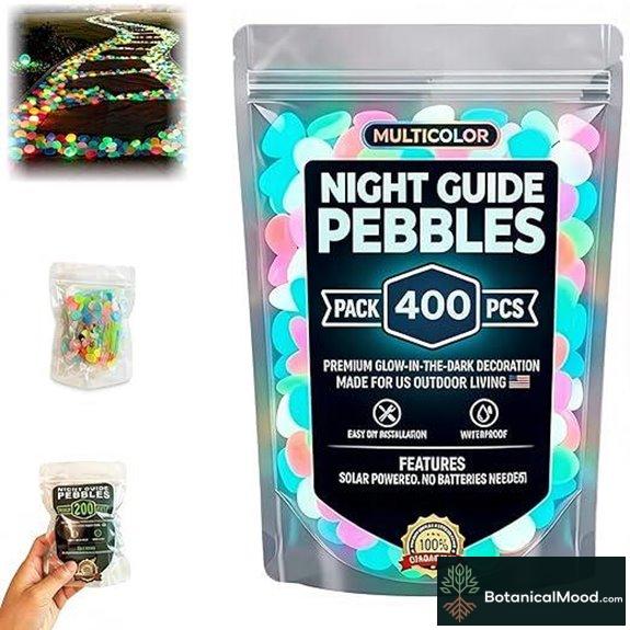 Colorful Glow-in-the-Dark Garden Pebbles (400 pcs)