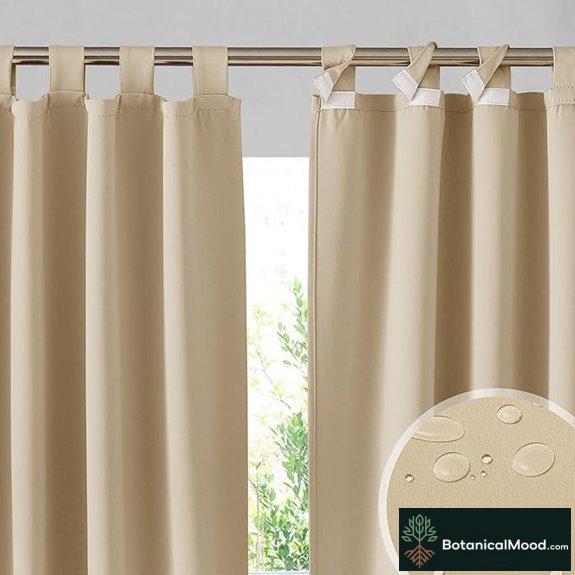 Outdoor Waterproof Porch Curtains Beige 52x84