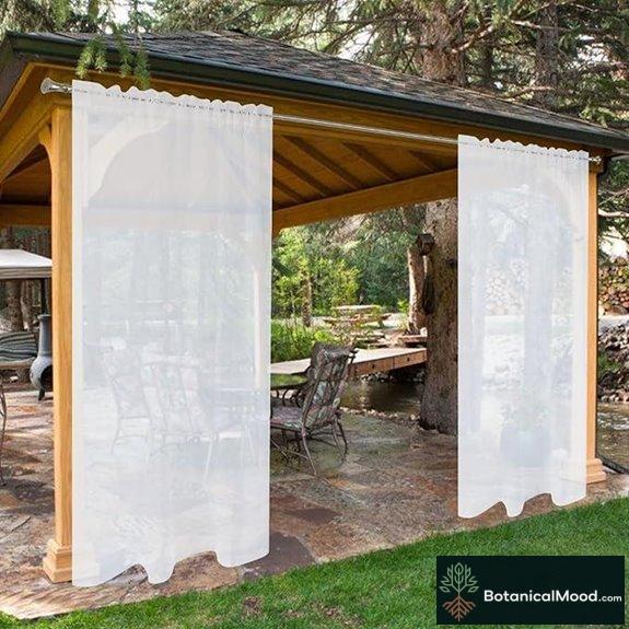 Waterproof Outdoor Sheer Curtains for Patio 2 Panels