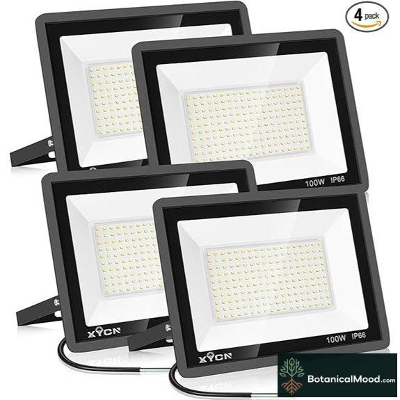 XYCN 4 Pack 100W Waterproof Outdoor Flood Lights