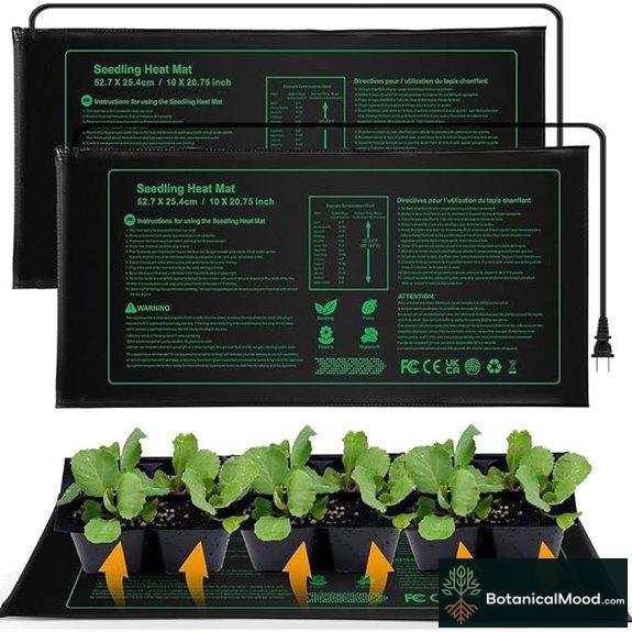 Seedling Heat Mats 2-Pack Waterproof 10x20.75 Inches