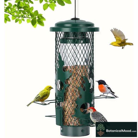 Gbekery Squirrel-Proof Outdoor Bird Feeder Weatherproof Green