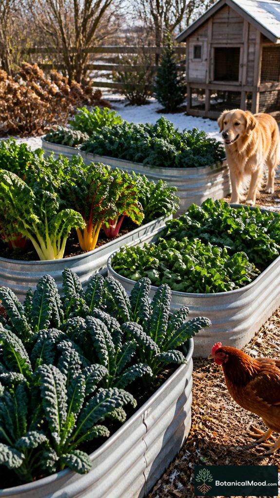 winter chicken greens maintenance
